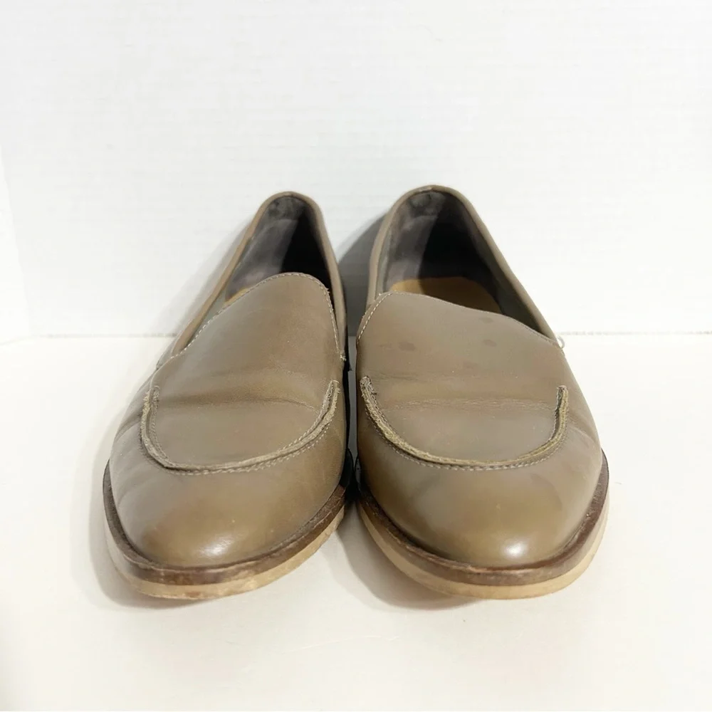 Everlane The Modern Leather Loafers Flats Shoes Olive Green /Taupe Made in Italy - Picture 10 of 16